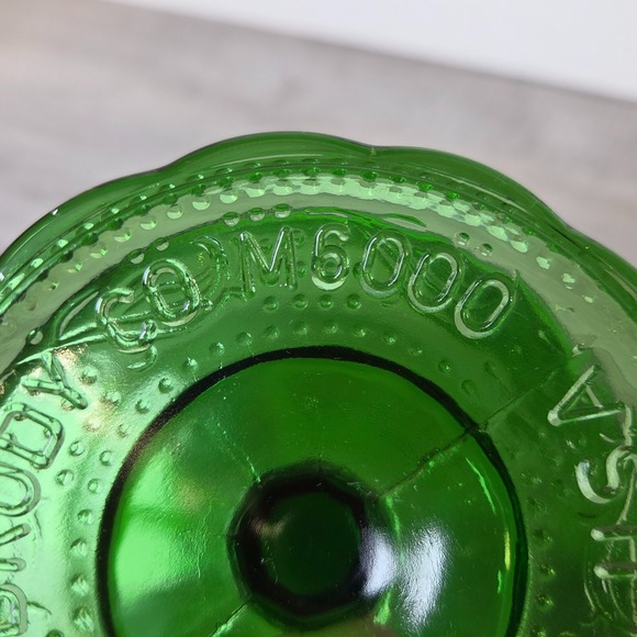 Vintage E O Brody M6000 Emerald Green Pressed Glass Candy Compote Dish Pedestal - Picture 8 of 12